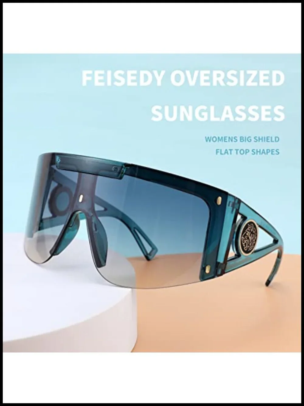 Wrap Shield Sunglasses for Cycling Driving UV400 Protection Oversized Unisex